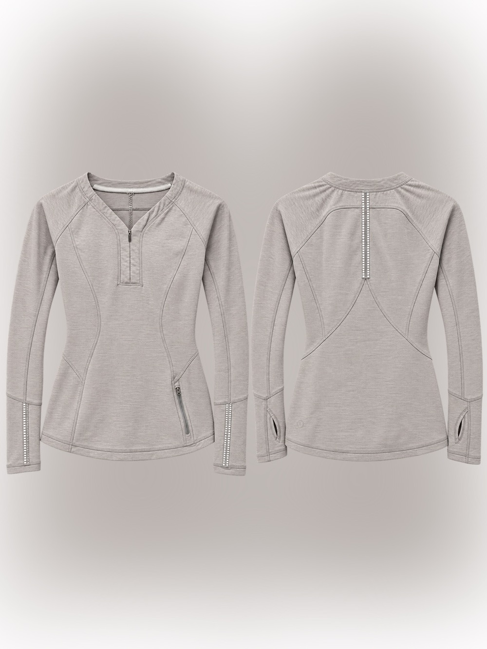 LULULEMON Love Some Run Long Sleeve Gray Rulu Reflective Running Top Size 2 #111